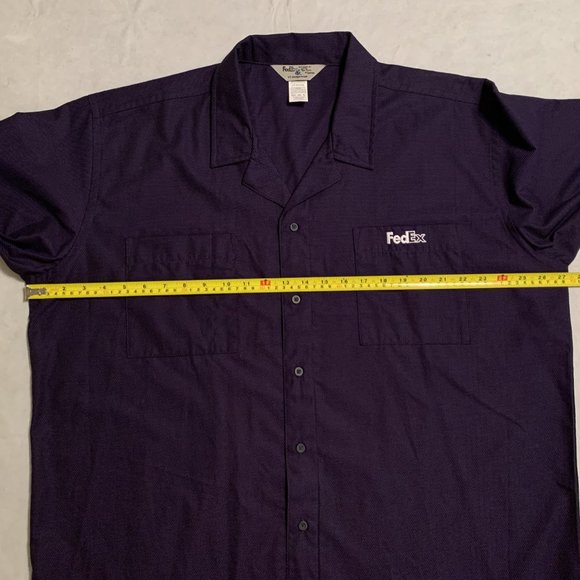 FedEx Short Sleeve Button Up Stan Herman Delivery Employee Uniform Mens XL - Picture 5 of 6